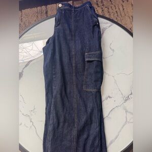 Lane Bryant Dark Blue Denim        Mid-Rise Wide Leg